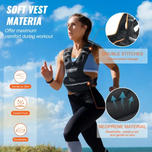 VEVOR 20-32lb Adjustable Weighted Vest for Men Women Strength Training Running - Image 2